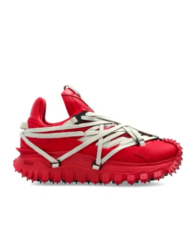 Moncler X Rick Owens Rick Owens Moncler Strapped Low-top Trainers In Red