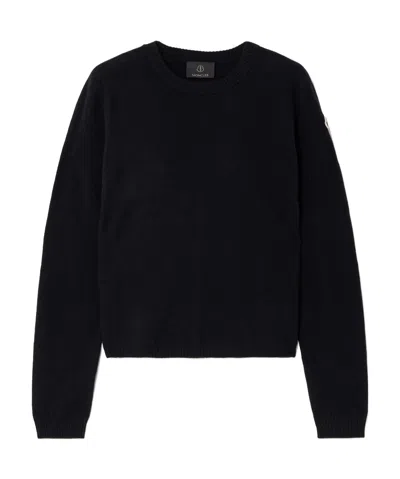 Moncler X Rick Owens Round Neck Sweater In Black