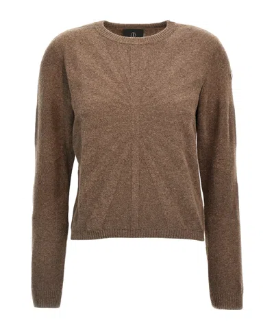 Moncler X Rick Owens Round Neck Sweater In Brown