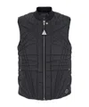 Moncler X Rick Owens Quilted Sleeveless Jacket With Front Zip Closure In Black