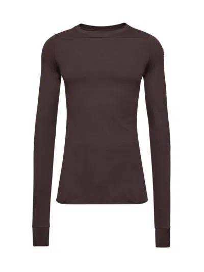Moncler X Rick Owens Slim Fit Long Sleeve Cotton Girder T-shirt In Purple