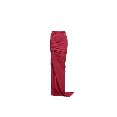 Moncler X Rick Owens Slit Skirt In Red