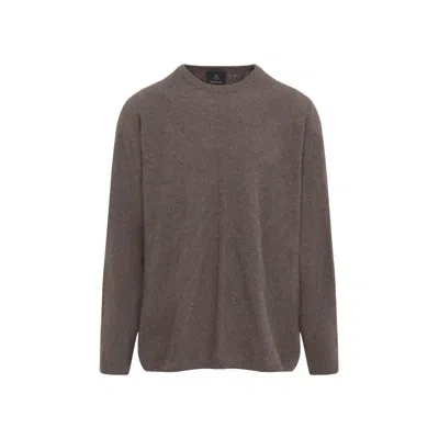 Moncler X Rick Owens Sophisticated Grey Sweatshirt In Virgin Wool And Cashmere Blend In Brown