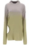 Moncler X Rick Owens Moncler + Rick Owens Cut Out Knitted Jumper In Beige