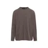Moncler X Rick Owens Sophisticated Grey Sweatshirt In Virgin Wool And Cashmere Blend In Brown