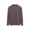 Moncler X Rick Owens Sophisticated Grey Sweatshirt In Virgin Wool And Cashmere Blend In Brown