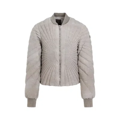 Moncler X Rick Owens Taupe Radiance Flight Jacket In Grey