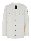 Moncler X Rick Owens White Down Jacket With Logo Patch On The Sleeve And Snap Buttons In Tech Fabric Man