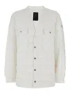Moncler X Rick Owens White Down Jacket With Logo Patch On The Sleeve And Snap Buttons In Tech Fabric Man