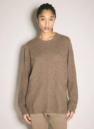 Moncler X Rick Owens Women Jumbo Crewneck Sweater In Brown