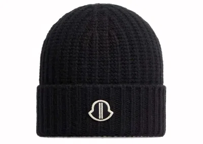 Pre-owned Moncler X Rick Owens Wool & Cashmere Beanie In Black