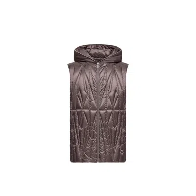 Moncler X Rick Owens X Rick Owens Quilted Hooded Gilet In Brown