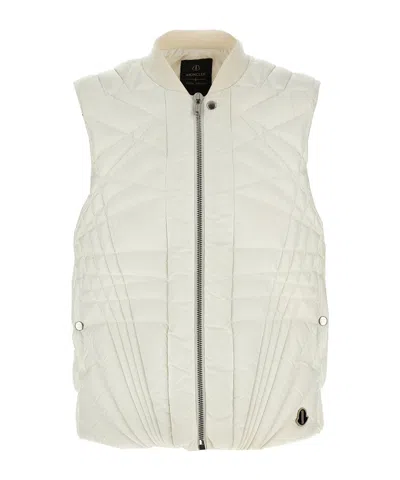 Moncler X Rick Owens Zippered Down Vest In White