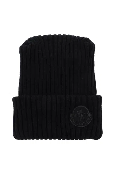 Moncler X Roc Nation By Jay-z Moncler X Roc Nation By Jay Z Tricot Beanie Hat In 黑色的