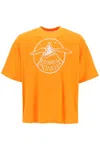 MONCLER X ROC NATION BY JAY-Z ORANGE MONCLER T-SHIRT WITH PRINTED LOGO FOR MEN