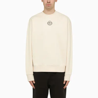 MONCLER X ROC NATION BY JAY-Z MONCLER X ROC NATION BY JAY-Z WHITE COTTON SWEATSHIRT WITH LOGO MEN