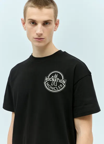 Moncler X Roc Nation Designed By Jay-z Logo Applique T-shirt In Black
