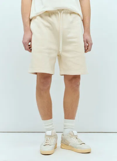 Moncler X Roc Nation Designed By Jay-z Logo Patch Track Shorts In Cream