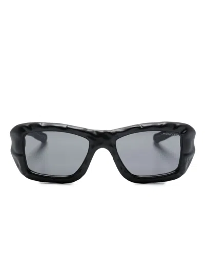 Moncler X Sahene Bembury Rectangular-frame Sunglasses In Black