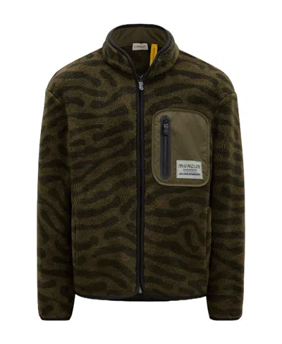 Moncler X Salehe Bembury Graphic-print Cardigan In Green