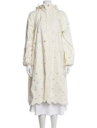 Pre-owned Moncler X Simone Rocha Patterned Down Jacket In Neutral