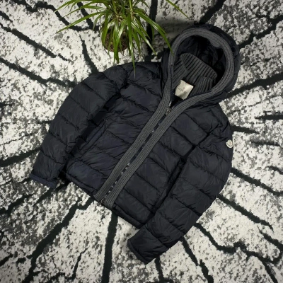 Pre-owned Moncler X Vintage Moncler Canut Giubbotto Vintage Down Puffer Jacket Drill In Dark Navy