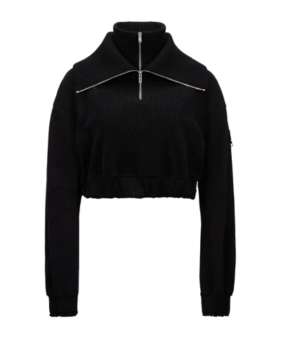 Moncler X Willow Smith Half-zip Sweatshirt In Black