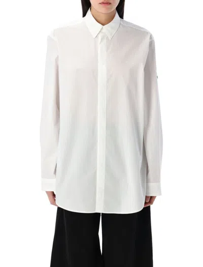 Moncler X Willow Smith Oversized White Cotton Shirt With Mother-of-pearl Buttons In Multicolor