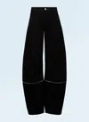 Moncler X Willow Smith Black Trousers With Zip Detail In Black