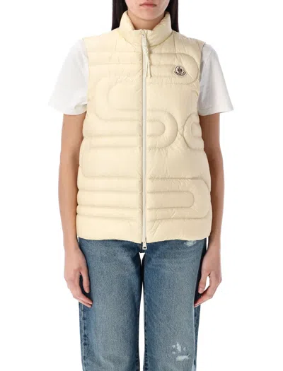 Moncler Xihu Snake-quilted Down Gilet In Blue