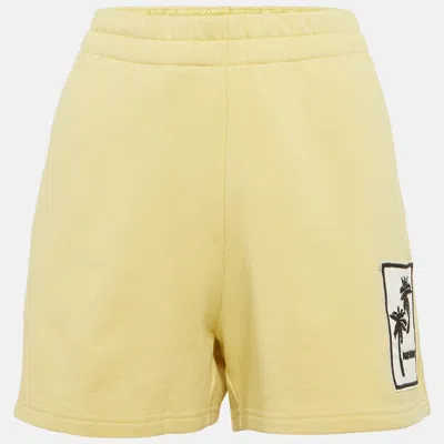 Pre-owned Moncler Yellow Cotton Palm Applique M