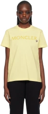 Moncler Yellow Embroidered T-shirt In 10w Yellow