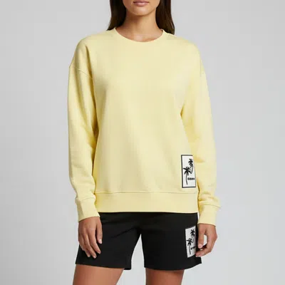 Pre-owned Moncler Yellow Jersey Long Sleeve Crewneck Sweatshirt S