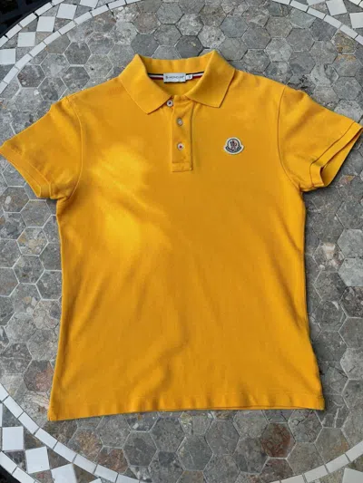 Pre-owned Moncler Yellow Polo T Shirt