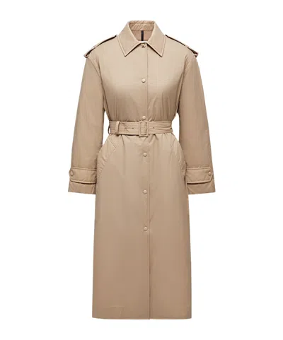Moncler Yevre Down Trench In Neutral