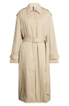 Moncler Yevre Down Trench Coat In Neutral