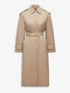 Moncler Yevre Down Trench Coat In Neutral