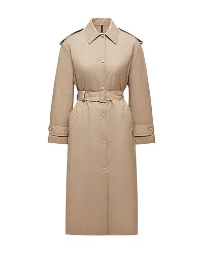 MONCLER YEVRE LEATHER TRENCH JACKET