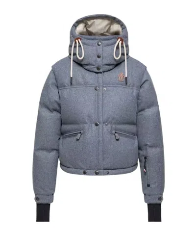 Moncler Yintab Hooded Wool Down Ski Jacket In Black