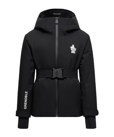 Moncler Yoline Hooded Down Ski Jacket In Black