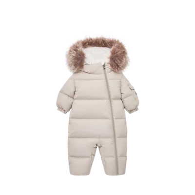 Moncler Yorick Hooded Down Snowsuit, Children, Beige, Size: 9/12m In Sand