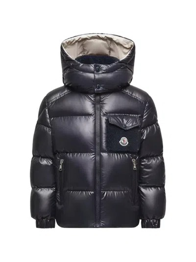 Moncler Kids' Yule Hooded Down Jacket In Black