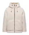 Moncler Yushan Reversible Teddy Short Padded Jacket In White