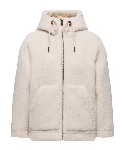 Moncler Yushan Reversible Teddy Short Padded Jacket In White