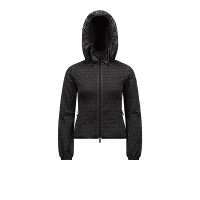 Moncler Yville Hooded Ruched Windbreaker Black