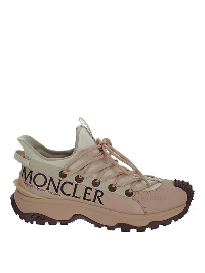 Moncler Trainer In Nylon In Beige
