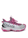Moncler Trail Grip Sneakers In Gray Polyamide In Grey