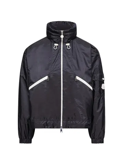 Moncler Zip Bomber Coat In Black