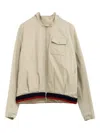 Moncler Zip-fastening Banded Jacket In Neutral