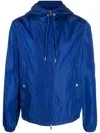 Moncler Zip-fastening Hooded Jacket In Blue